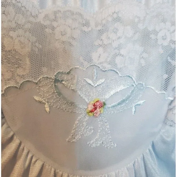 Featherbed Medium Nightgown Dress Lace Pullover Comfy Lightweight - Picture 4 of 9